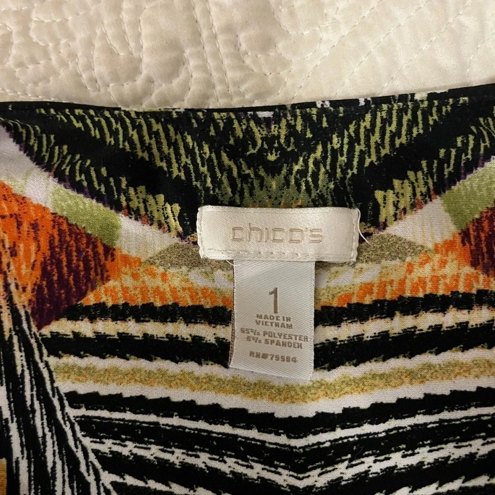 Chico Multicolor Patterned Maxi Dress, size Small (Chico 1)